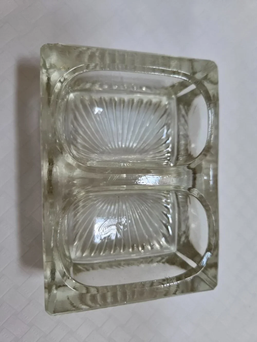 vintage double pressed salt cellar
